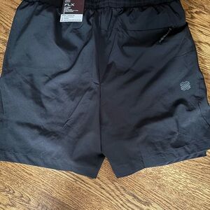 Black Athletic Shorts (7-Inch, Lined) with Elastic Waistband